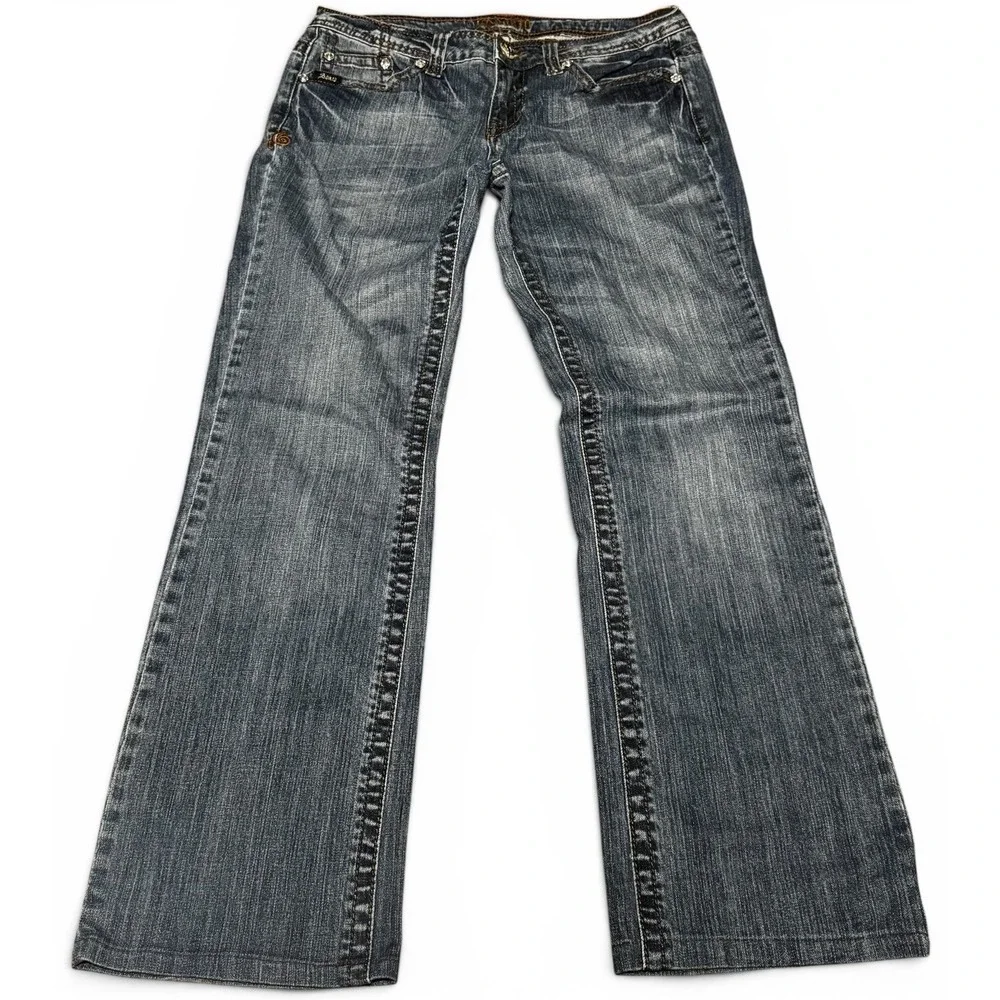 Adiktd Bootcut Jeans Women's Size 8 Long Embroidered Stretch Denim Y2K